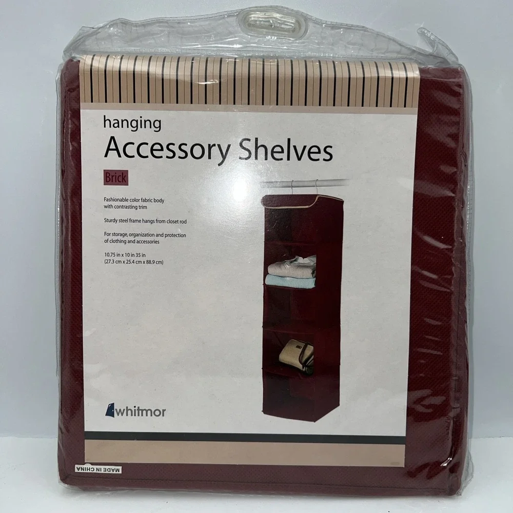 Whitmor 5 Section Closet Organizer Hanging Shelves‎ Sturdy Metal Frame